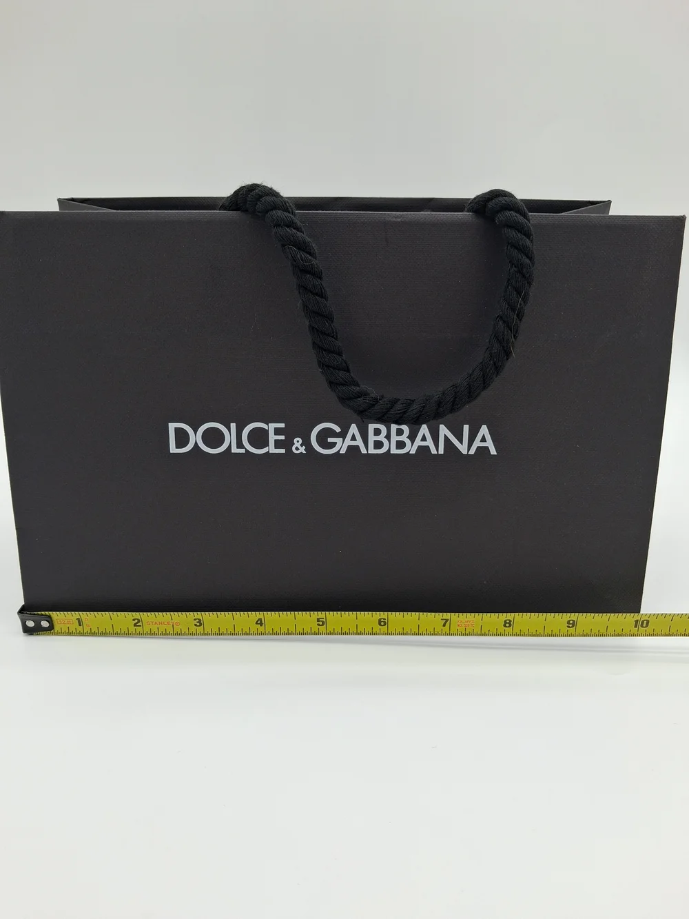 DOLCE & GABBANA Black Luxury Shopping Gift Bag White Logo Rope Handles EUC